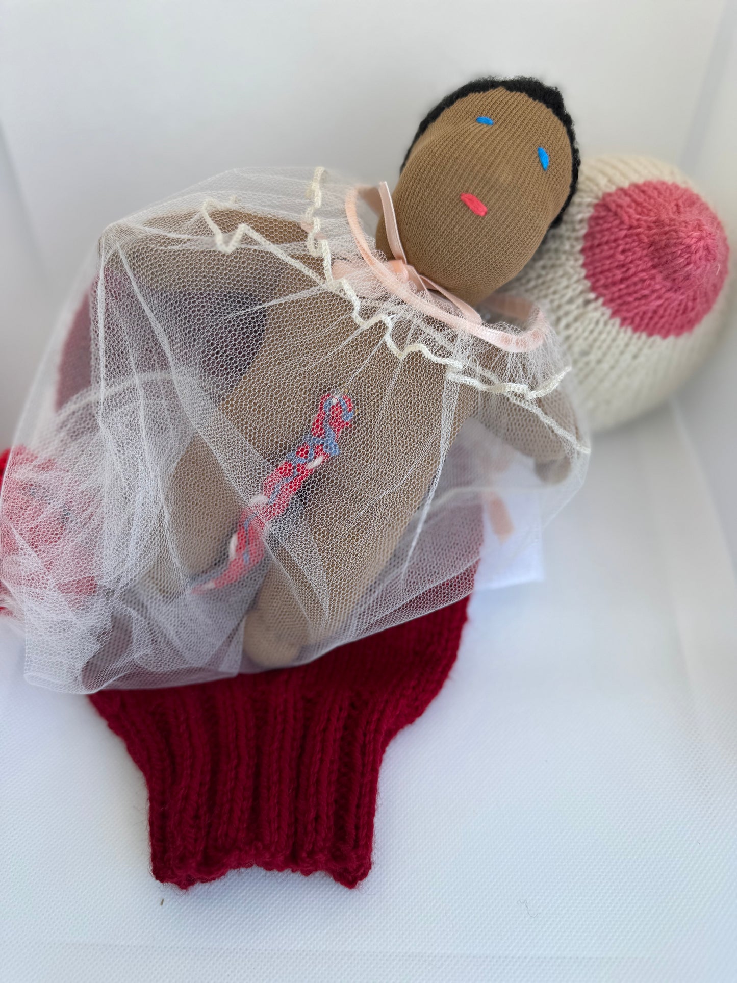 Knitted doll Breastfeeding Model